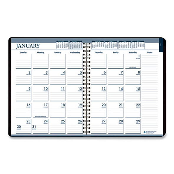 Recycled Wirebound Weekly/Monthly Planner, 11 x 8.5, Black Cover, 12-Month (Jan to Dec): 2025
