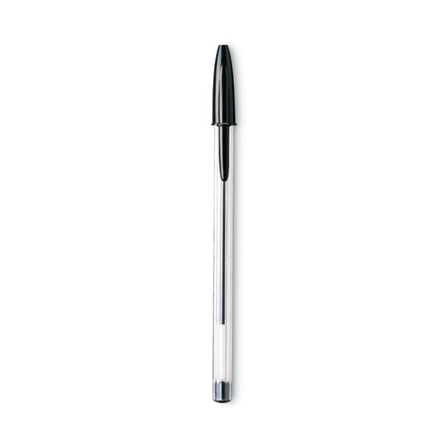 Cristal Xtra Smooth Ballpoint Pen, Stick, Medium 1 mm, Black Ink, Clear Barrel, Dozen