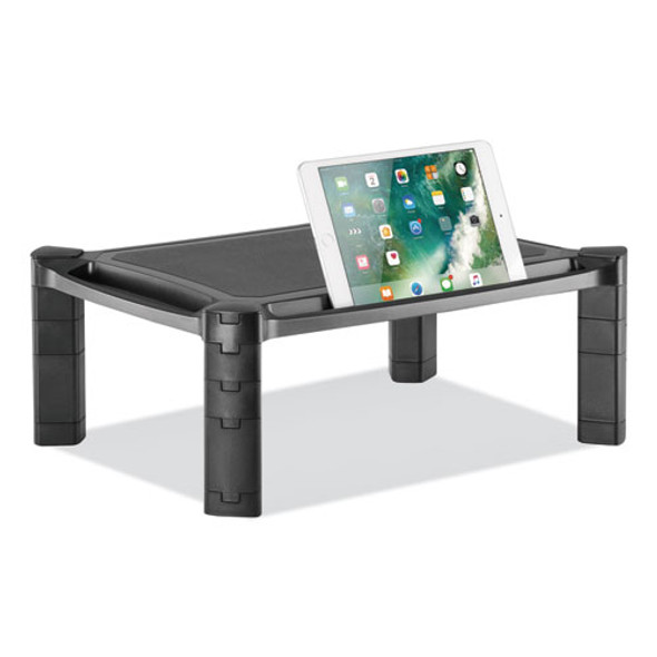 Large Monitor Stand with Cable Management, 12.99" x 17.1" x 6.6", Black, Supports 22 lbs