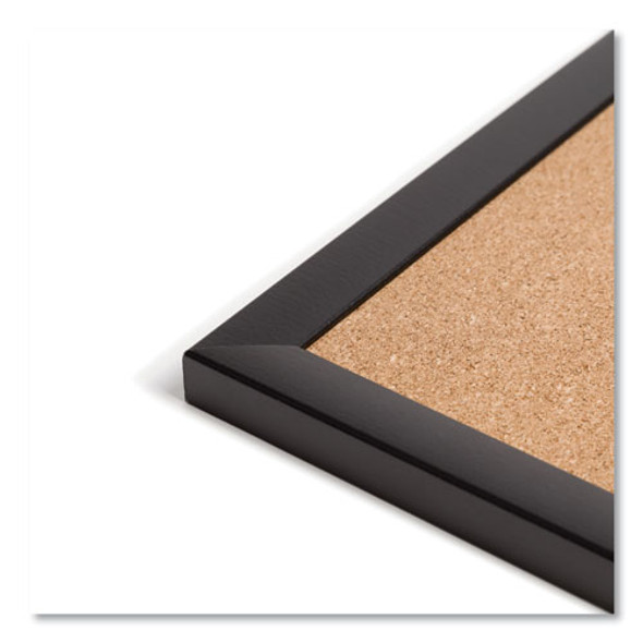 Cork Bulletin Board, 48" x 36" (Actual Size: 47" x 35"), Tan Surface, Black Wood Frame