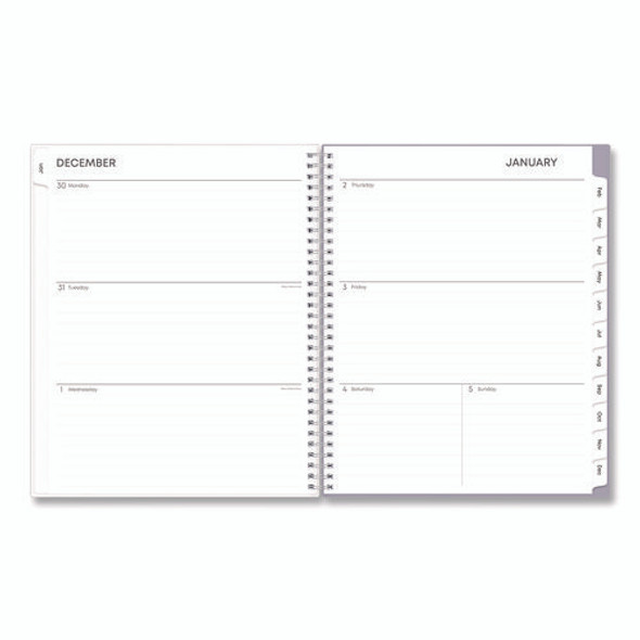 Rue Du Flore Weekly/Monthly Planner, Floral Artwork, 11 x 8.5, Jade/Lavender Cover, 12-Month (Jan to Dec): 2025