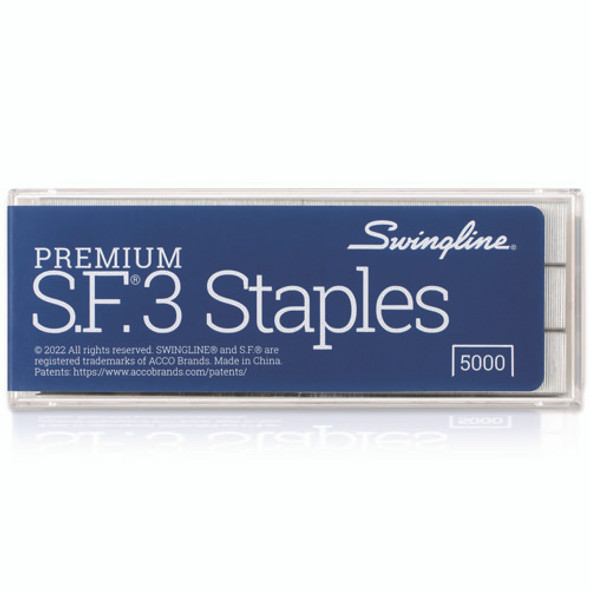 S.F. 3 Premium Staples, 0.25" Leg, 0.5" Crown, Steel, 5,000/Box