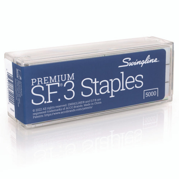 S.F. 3 Premium Staples, 0.25" Leg, 0.5" Crown, Steel, 5,000/Box