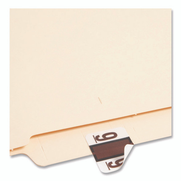 Numerical End Tab File Folder Labels, 9, 1 x 1.25, White, 500/Roll