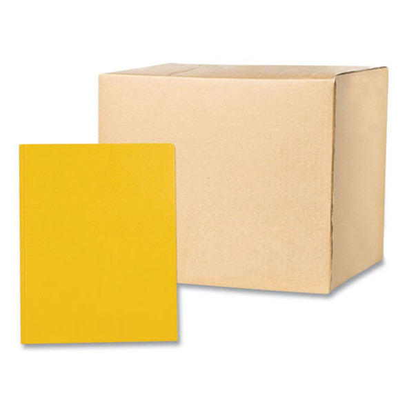 Pocket Folder with 3 Fasteners, 0.5" Capacity, 11 x 8.5, Yellow, 25/Box, 10 Boxes/Carton