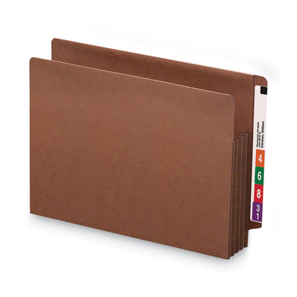 Heavy-Duty Redrope End Tab TUFF Pockets, 3.5" Expansion, Letter Size, Redrope, 10/Box