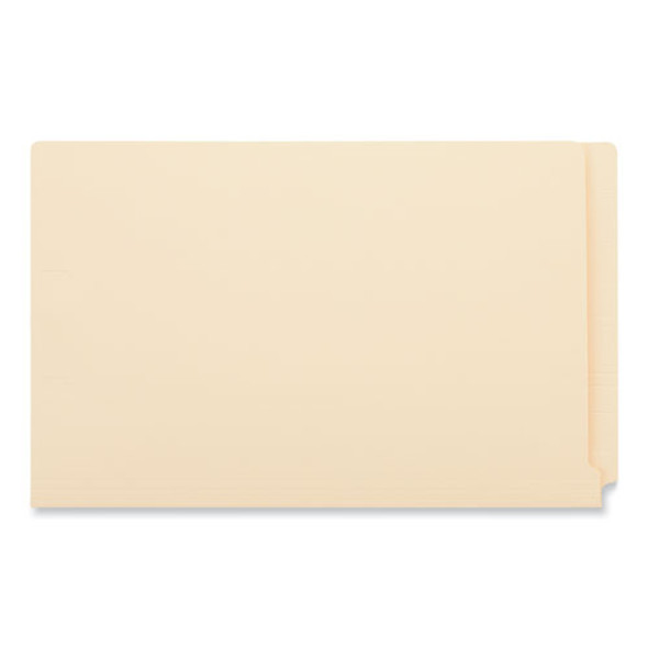 Reinforced End Tab Fastener Folders, 0.75" Expansion, 2 Fasteners, Legal Size, Manila Exterior, 50/Box