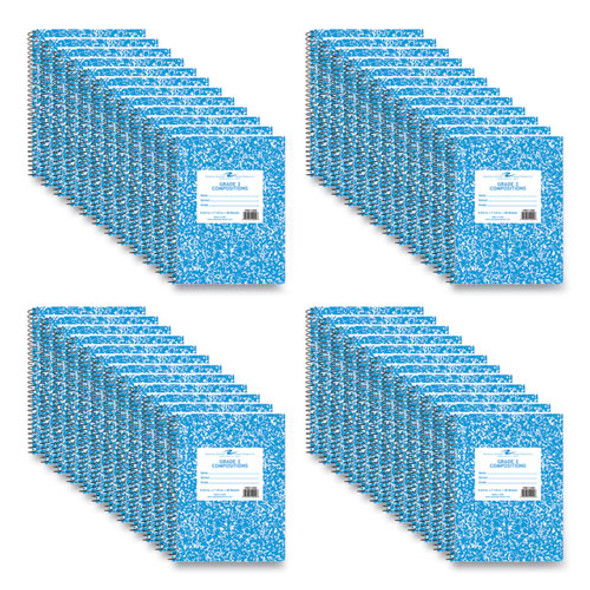 Grade School Wirebound Composition Book, Grade 2 Manuscript Format, Blue Marble Cover, (36) 9.75 x 7.5 Sheets, 48/Carton