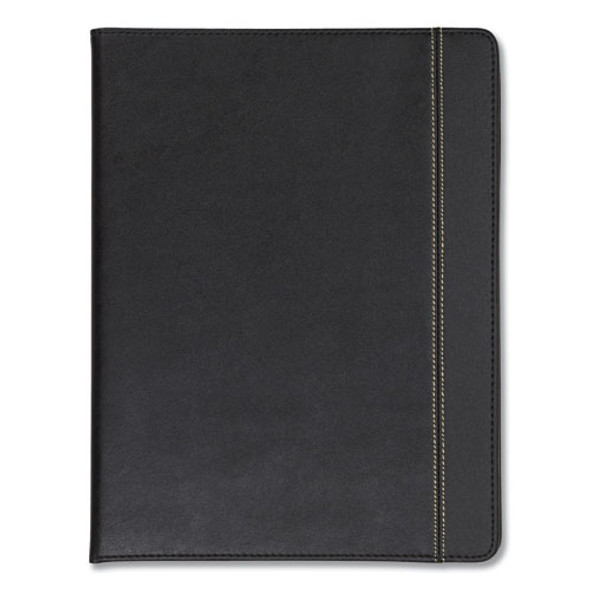 Slimline Padfolio, Leather-Look/Faux Reptile Trim, Writing Pad, Black