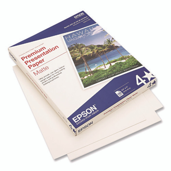 Premium Matte Presentation Paper, 9 mil, 8.5 x 11, Matte Bright White, 100/Pack