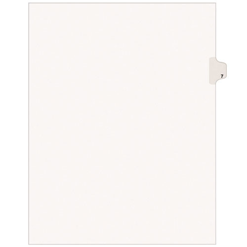 Preprinted Legal Exhibit Side Tab Index Dividers, Avery Style, 10-Tab, 7, 11 x 8.5, White, 25/Pack