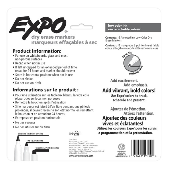 Dry Erase Markers, Whiteboard Markers with Low Odor Ink, Fine Tip, Assorted Vibrant Colors, 16 Count Dry Erase Markers, Whiteboard Markers with Low Odor Ink, Fine Tip, Assorted Vibrant Colors, 16 Count