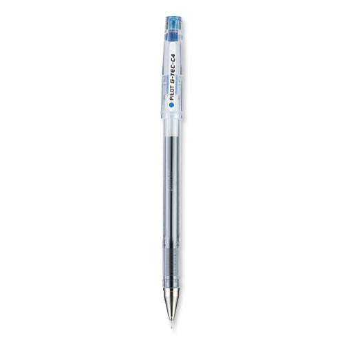 G-TEC-C Ultra Gel Pen, Stick, Ultra-Fine 0.4 mm, Blue Ink, Clear/Blue Barrel, Dozen