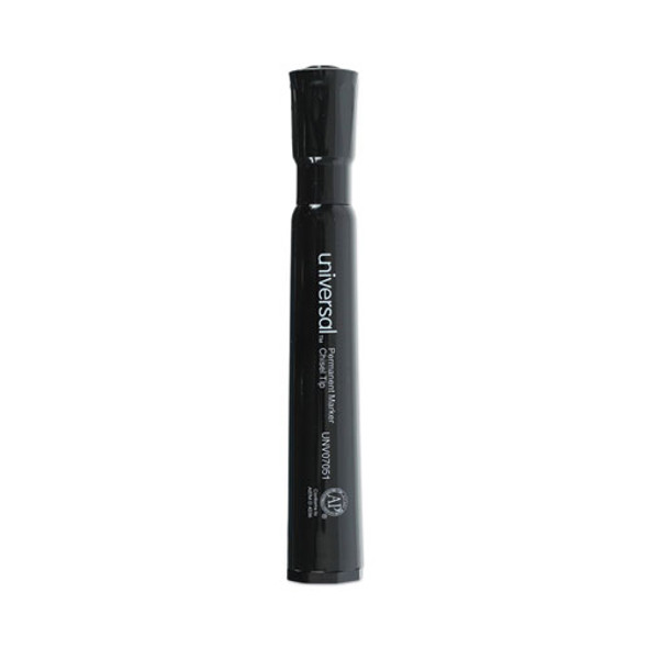 Chisel Tip Permanent Marker, Broad Chisel Tip, Black, Dozen
