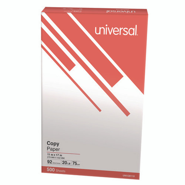Copy Paper, 92 Bright, 20 lb Bond Weight, 11 x 17, White, 500 Sheets/Ream
