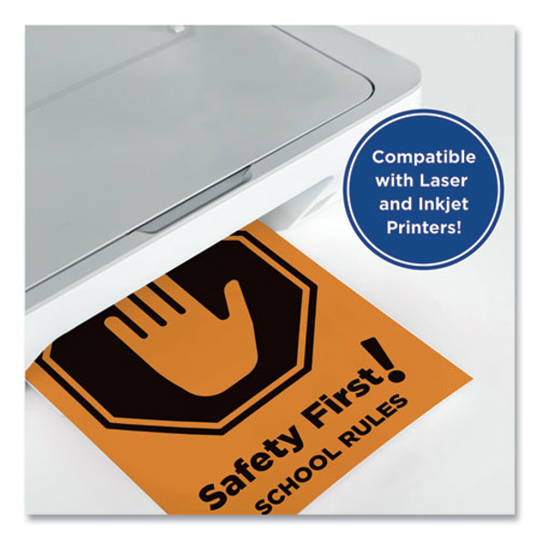 Color Paper, 24 lb Text Weight, 8.5 x 11, Orange, 500/Ream