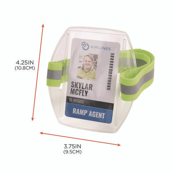 Squids 3388 Wrist ID/Badge Holder, Vertical, Hi-Vis Lime, 3.5 x 5.5 Holder, 2.75 x 3.75 Insert