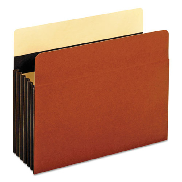 Extra-Wide Heavy-Duty File Pockets, 5.25" Expansion, Letter Size, Redrope, 10/Box