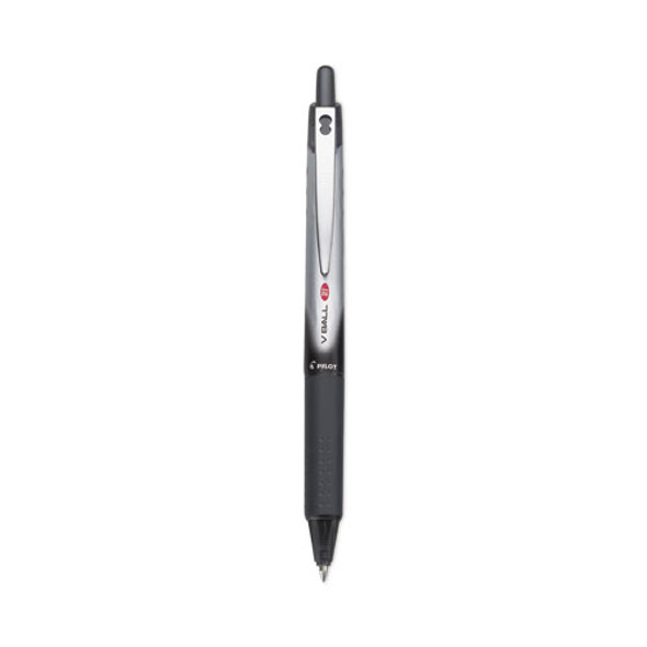 VBall RT Liquid Ink Rollerball Pen, Retractable, Fine 0.7 mm, Black Ink, Black/White Barrel