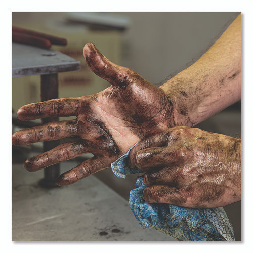 Hand Cleaner Towels, SCRUBS in-a-Bucket Refill, 1-Ply, 10 x 12, Citrus, Blue/White, 72/Pack, 6 Packs/Carton