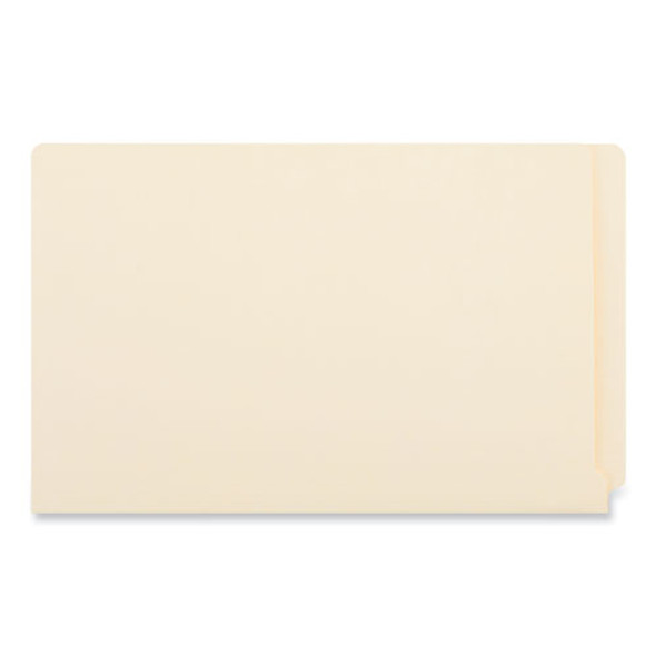 Deluxe Reinforced End Tab Folders, Straight Tabs, Legal Size, 0.75" Expansion, Manila, 100/Box