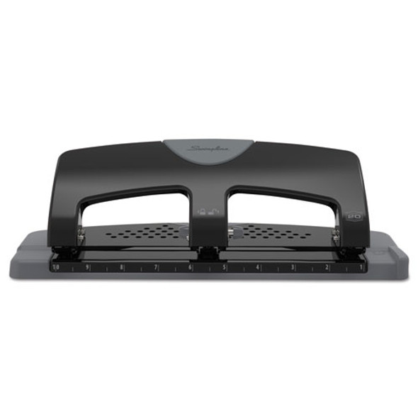 20-Sheet SmartTouch Three-Hole Punch, 9/32" Holes, Black/Gray 20-Sheet SmartTouch Three-Hole Punch, 9/32" Holes, Black/Gray
