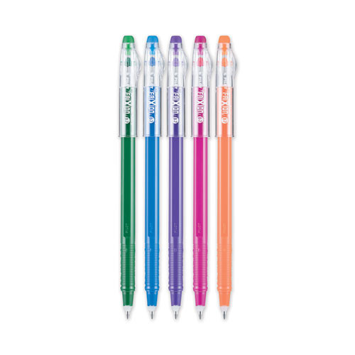 FriXion ColorSticks Erasable Gel Pen, Stick, Fine 0.7 mm, Assorted Ink and Barrel Colors, 5/Pack