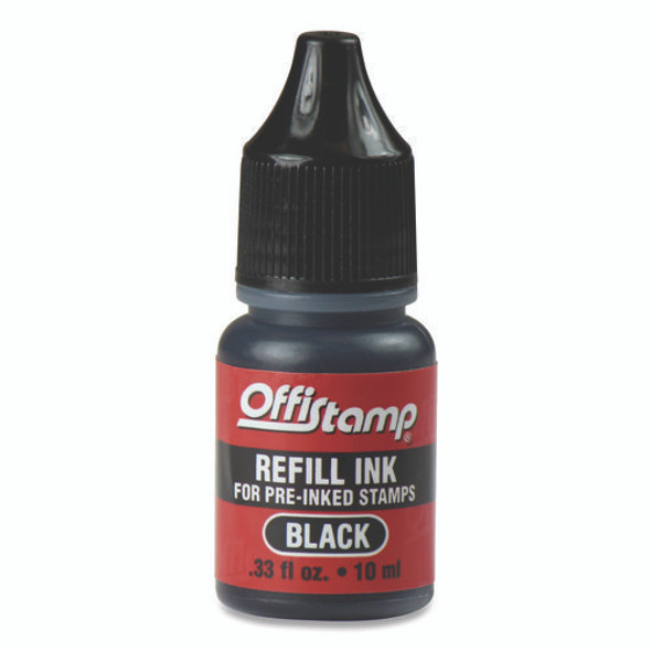 Refill Ink for Pre-Inked Stamps, 0.33 oz, Black