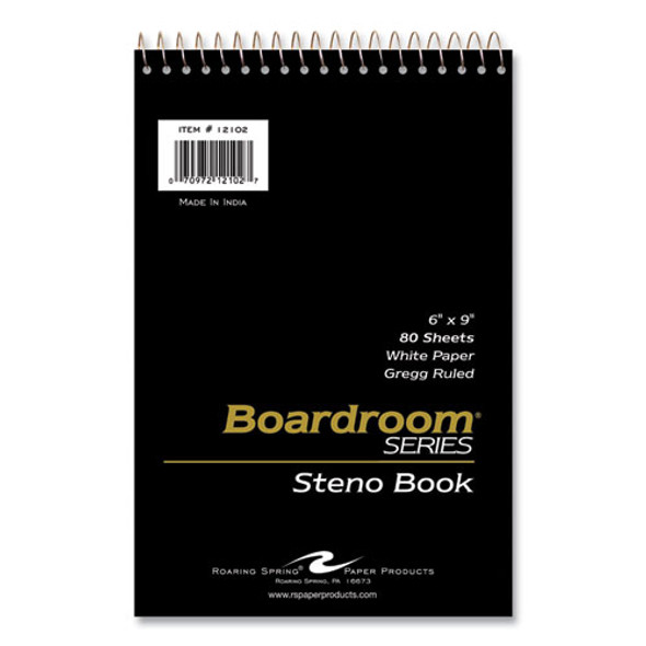 Boardroom Series Steno Pad, Gregg Rule, Brown Cover, 80 White 6 x 9 Sheets, 72 Pads/Carton