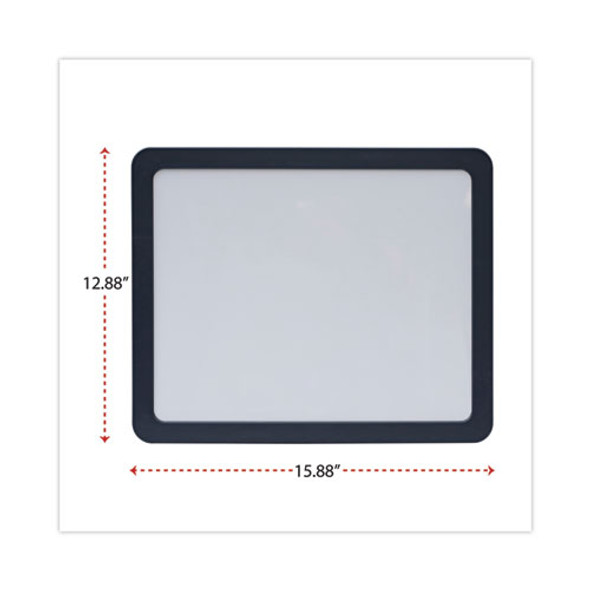 Recycled Cubicle Dry Erase Board, 15.88" x 12.88", White Surface, Charcoal Gray Plastic Frame