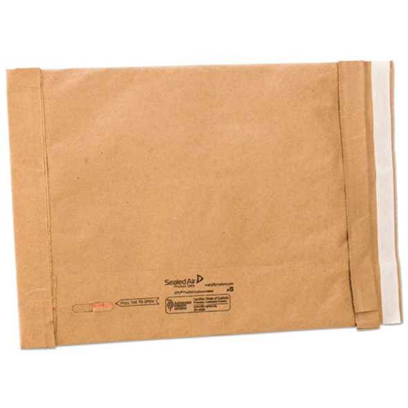 Jiffy Padded Mailer, #5, Paper Padding, Self-Adhesive Closure, 10.5 x 16, Natural Kraft, 25/Carton