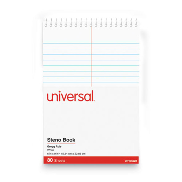 Steno Pads, Gregg Rule, Red Cover, 80 White 6 x 9 Sheets