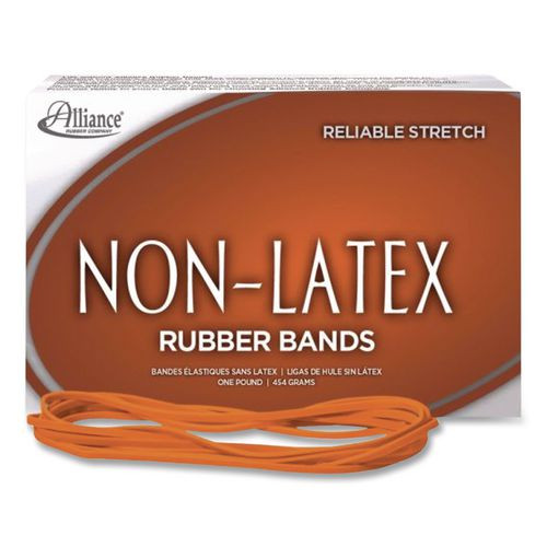 Non-Latex Rubber Bands, Size 33, 0.04" Gauge, Orange, 1 lb Box, 720/Box