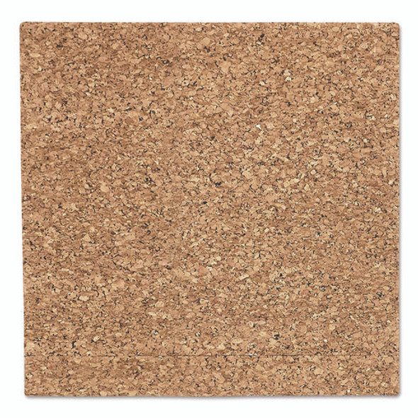 iDesign Frameless Cork Bulletin Board, 18" x 18", Tan Surface