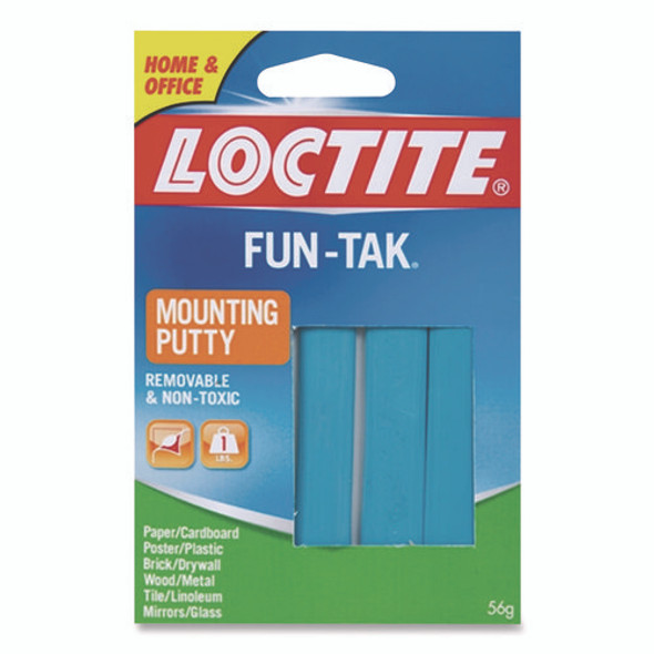 Fun-Tak Mounting Putty, Repositionable and Reusable, 6 Strips, 2 oz