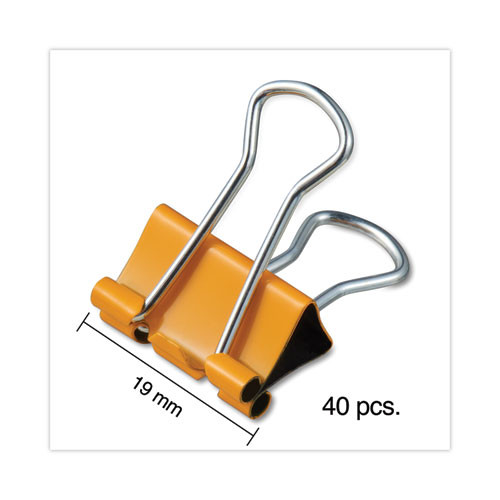 Binder Clips with Storage Tub, Small, Assorted Colors, 40/Pack