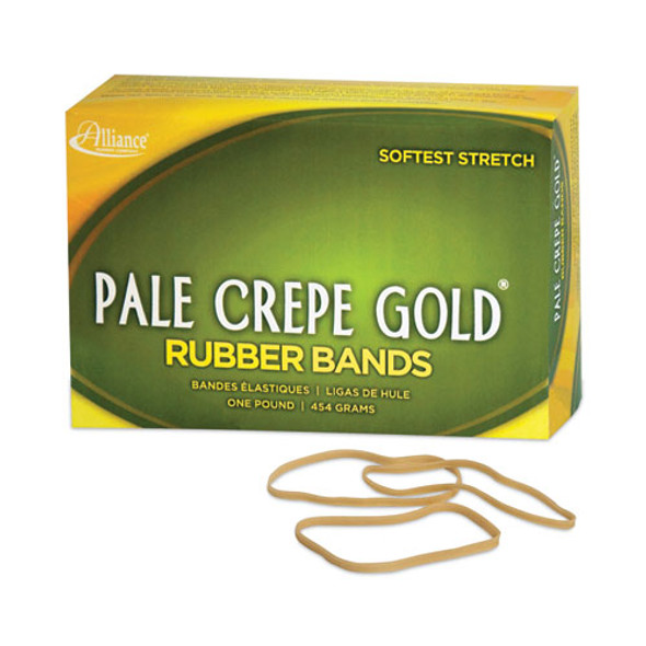 Pale Crepe Gold Rubber Bands, Size 33, 0.04" Gauge, Golden Crepe, 1 lb Box, 970/Box