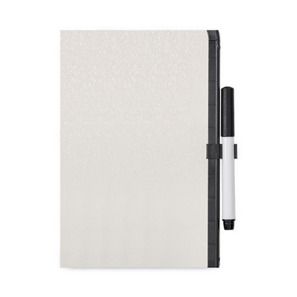 Magnetic Dry Erase Board, 11" x 14", White Surface, Black Plastic Frame