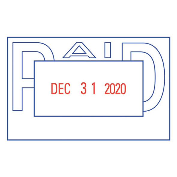 VersaDater Message Dater, 2.13 x 1.31, PAID, Blue/Red