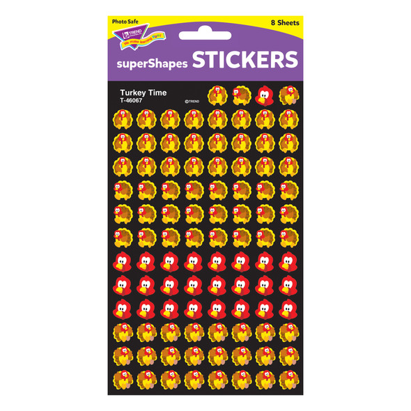 Turkey Time superShapes Stickers, 800 Per Pack, 6 Packs Turkey Time superShapes Stickers, 800 Per Pack, 6 Packs