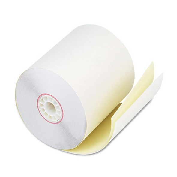 Impact Printing Carbonless Paper Rolls, 2.75" x 90 ft, White/Canary, 50/Carton Impact Printing Carbonless Paper Rolls, 2.75" x 90 ft, White/Canary, 50/Carton