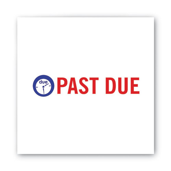Pre-Inked Shutter Stamp, Red/Blue, PAST DUE, 1.63 x 0.5