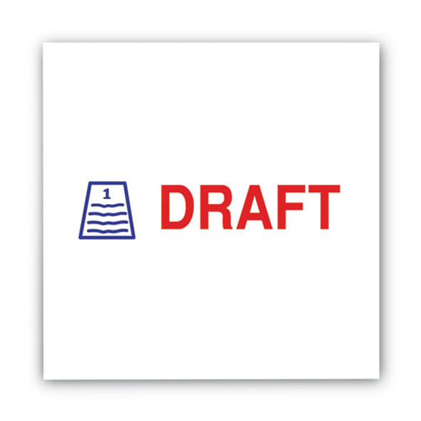 Pre-Inked Shutter Stamp, Red/Blue, DRAFT, 1.63 x 0.5
