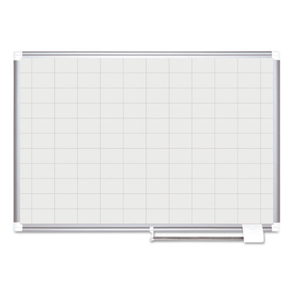 Gridded Magnetic Steel Dry Erase Project Planning Board, 2" x 3" Cells, 48" x 36", White Surface, Satin Aluminum Frame Gridded Magnetic Steel Dry Erase Project Planning Board, 2" x 3" Cells, 48" x 36", White Surface, Satin Aluminum Frame