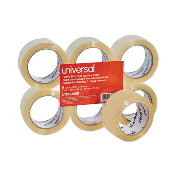 Heavy-Duty Box Sealing Tape, 3" Core, 1.88" x 54.6 yds, Clear, 6/Pack