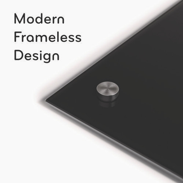 Black Glass Dry Erase Board, 36" x 24" (Actual Size: 35" x 23"), Black Surface