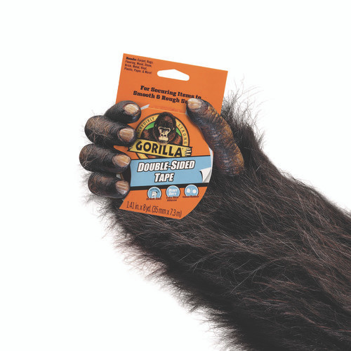 Double-Sided Tape, 3" Core, 1.4" x 8 yds, Gray