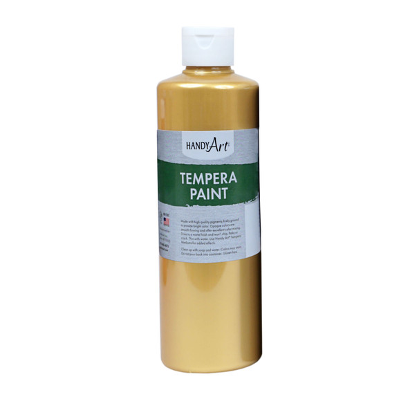 Metallic Tempera Paint, 16 oz., Gold, Pack of 3 Metallic Tempera Paint, 16 oz., Gold, Pack of 3