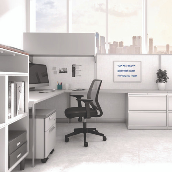 Melamine Dry Erase Board, 24" x 18", White Surface, Gray/Natural Aluminum Frame
