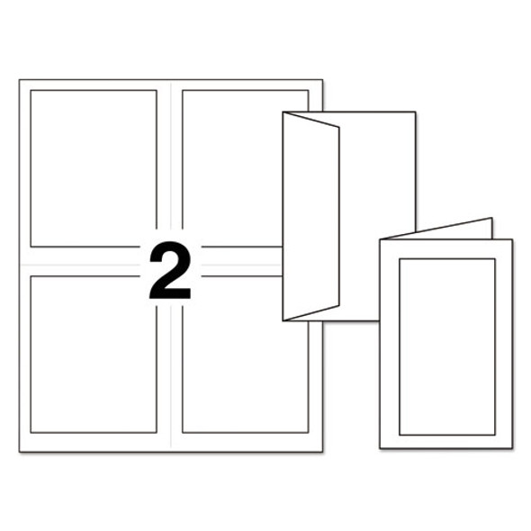 Note Cards with Matching Envelopes, Inkjet, 80 lb, 4.25 x 5.5, Embossed Matte Ivory, 60 Cards, 2 Cards/Sheet, 30 Sheets/Pack